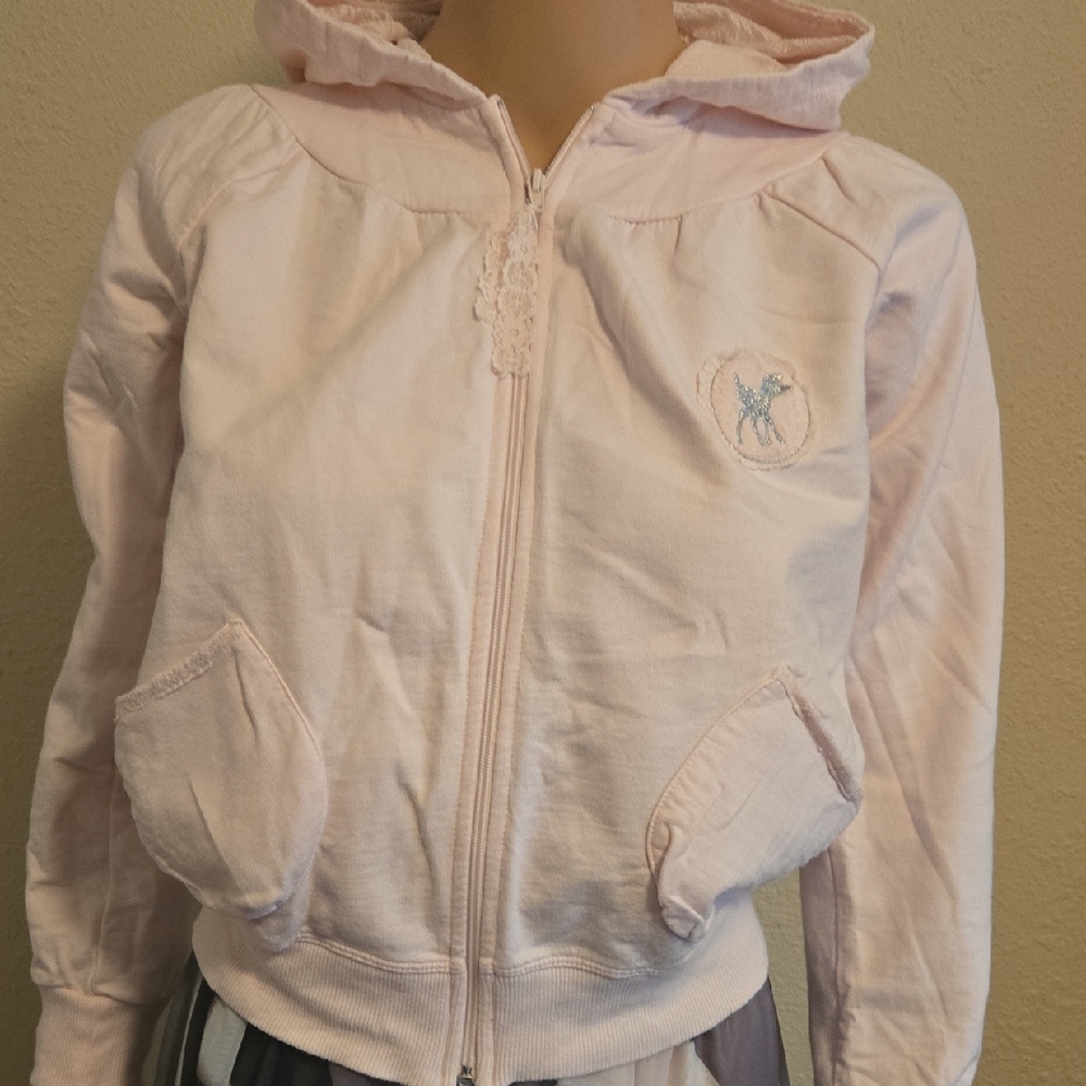 Lili Gaufrette Girl's Pink Hooded Jacket Size 10